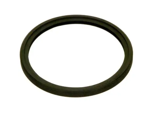 Schwarze Dichtung von Bosch, ringförmig mit glatter Oberfläche und feinen Rillen an der Außenseite. Geeignet für Dichtungsanwendungen.